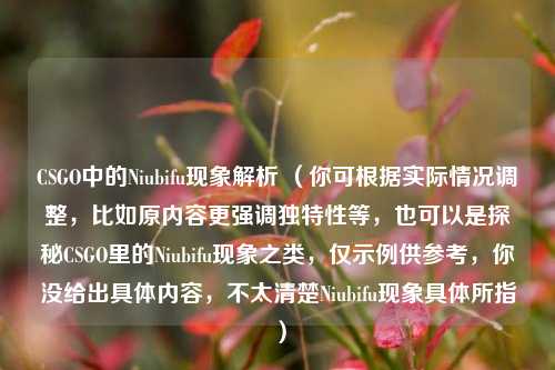 CSGO中的Niubifu现象解析 （你可根据实际情况调整，比如原内容更强调独特性等，也可以是探秘CSGO里的Niubifu现象之类，仅示例供参考，你没给出具体内容，不太清楚Niubifu现象具体所指）