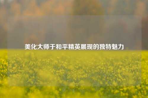 美化大师于和平精英展现的独特魅力