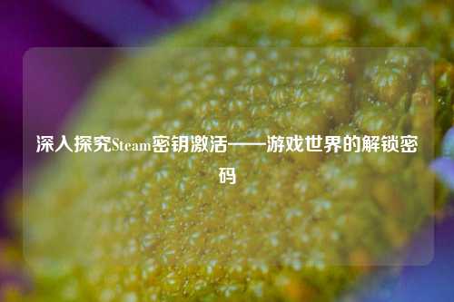 深入探究Steam密钥激活——游戏世界的解锁密码