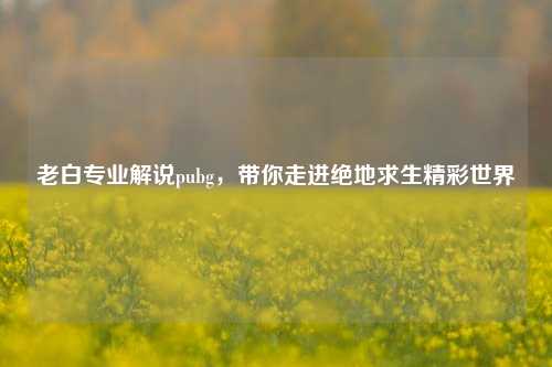 老白专业解说pubg，带你走进绝地求生精彩世界