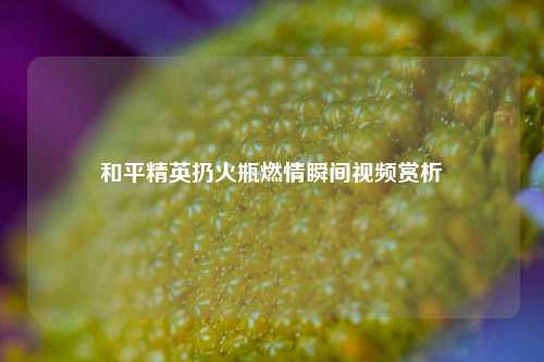 和平精英扔火瓶燃情瞬间视频赏析