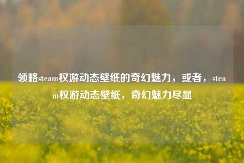 领略steam权游动态壁纸的奇幻魅力，或者，steam权游动态壁纸，奇幻魅力尽显