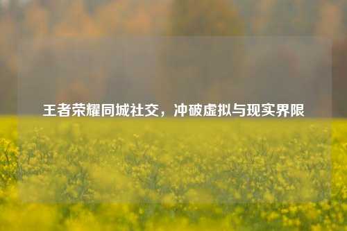 王者荣耀同城社交，冲破虚拟与现实界限