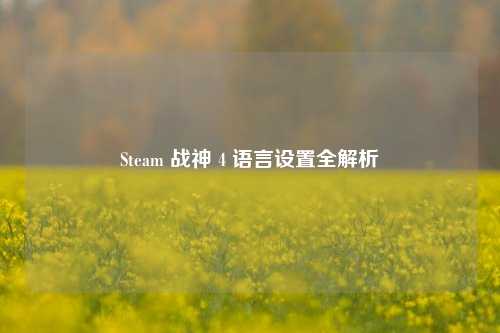 Steam 战神 4 语言设置全解析