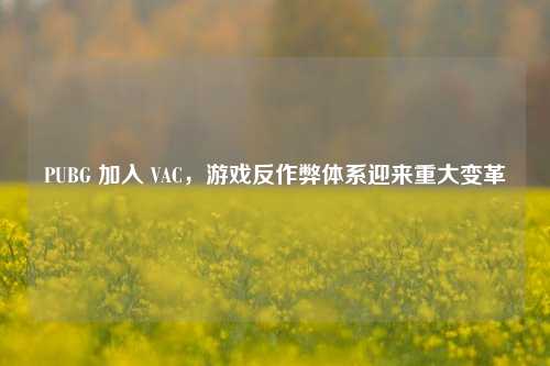 PUBG 加入 VAC，游戏反作弊体系迎来重大变革