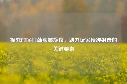 探究PUBG日韩服螺旋仪，助力玩家精准射击的关键要素
