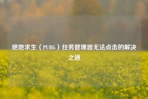 绝地求生（PUBG）任务管理器无法点击的解决之道