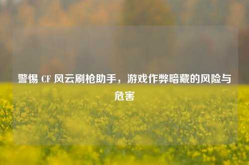 警惕 CF 风云刷枪助手，游戏作弊暗藏的风险与危害