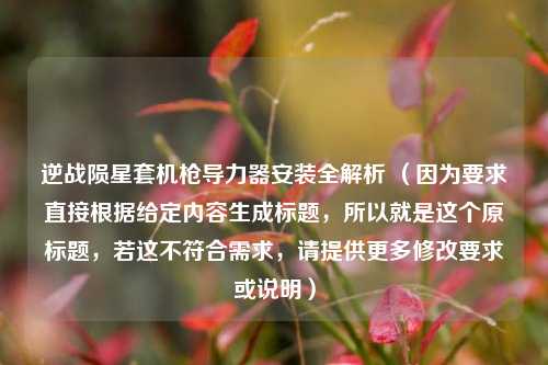 逆战陨星套机枪导力器安装全解析 (因为要求直接根据给定内容生成标题,所以就是这个原标题,若这不符合需求,请提供更多修改要求或说明)