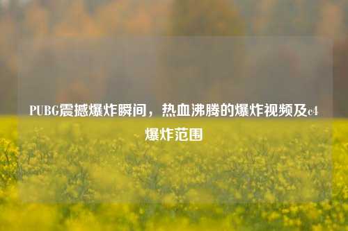PUBG震撼爆炸瞬间,热血沸腾的爆炸视频及c4爆炸范围