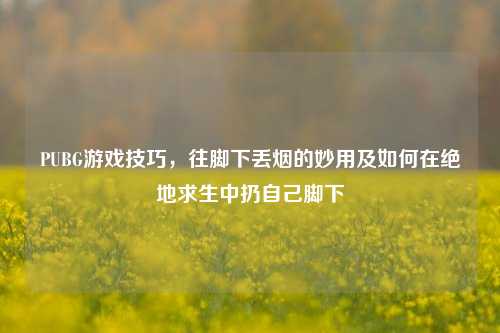 PUBG游戏技巧,往脚下丢烟的妙用及如何在绝地求生中扔自己脚下