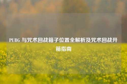 PUBG 与咒术回战箱子位置全解析及咒术回战开箱指南