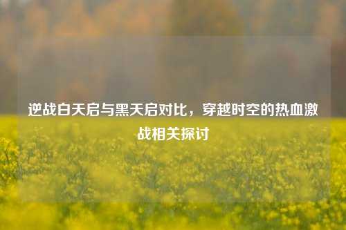 逆战白天启与黑天启对比，穿越时空的热血激战相关探讨