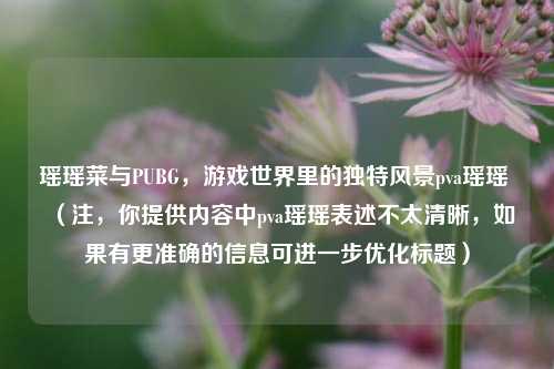 瑶瑶菜与PUBG，游戏世界里的独特风景pva瑶瑶 （注，你提供内容中pva瑶瑶表述不太清晰，如果有更准确的信息可进一步优化标题）