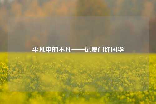 平凡中的不凡——记厦门许国华
