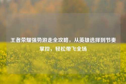 王者荣耀强势游走全攻略,从英雄选择到节奏掌控,轻松带飞全场