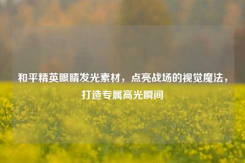 和平精英眼睛发光素材,点亮战场的视觉魔法,打造专属高光瞬间