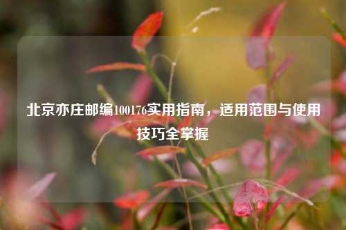 北京亦庄邮编100176实用指南，适用范围与使用技巧全掌握