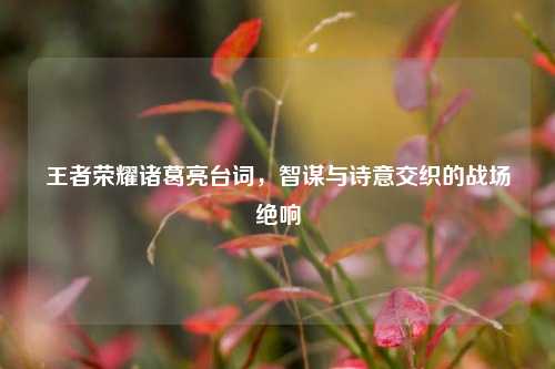 王者荣耀诸葛亮台词,智谋与诗意交织的战场绝响