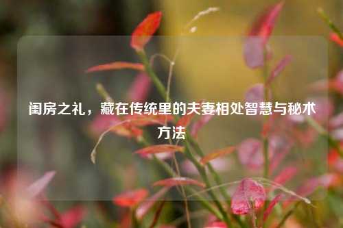 闺房之礼,藏在传统里的夫妻相处智慧与秘术方法