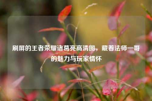刷屏的王者荣耀诸葛亮高清图,藏着法师一哥的魅力与玩家情怀