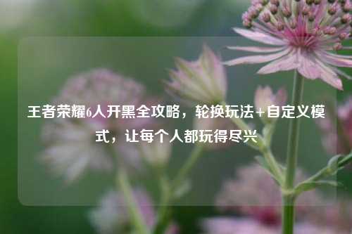 王者荣耀6人开黑全攻略，轮换玩法+自定义模式，让每个人都玩得尽兴