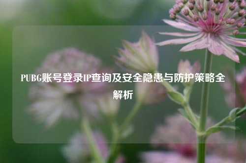 PUBG账号登录IP查询及安全隐患与防护策略全解析