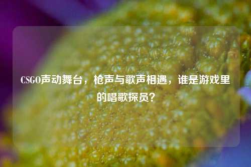 CSGO声动舞台,枪声与歌声相遇,谁是游戏里的唱歌探员?