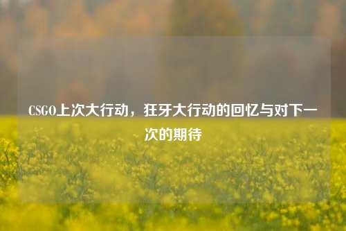 CSGO上次大行动,狂牙大行动的回忆与对下一次的期待
