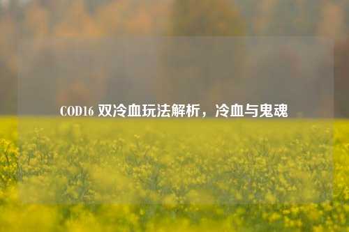 COD16 双冷血玩法解析,冷血与鬼魂