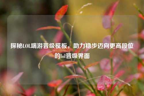 探秘LOL端游晋级模板,助力稳步迈向更高段位的lol晋级界面