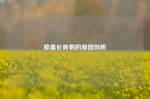 膝盖长骨刺的原因剖析