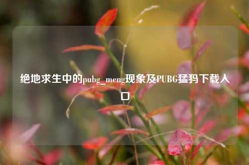 绝地求生中的pubg_meng现象及PUBG猛犸下载入口